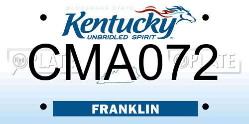 CMA072 Kentucky License Plate