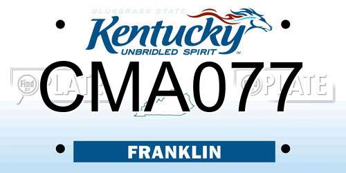 CMA077 Kentucky License Plate
