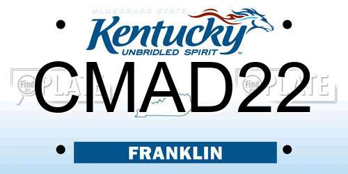 CMAD22 Kentucky License Plate