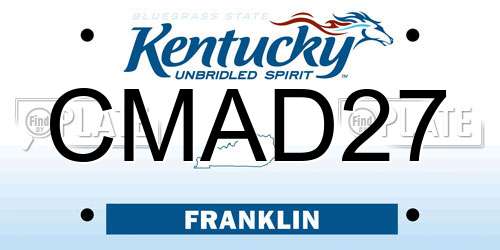 CMAD27 Kentucky License Plate