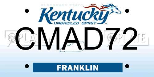 CMAD72 Kentucky License Plate