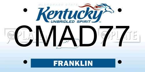CMAD77 Kentucky License Plate
