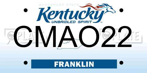 CMAO22 Kentucky License Plate