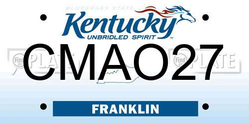 CMAO27 Kentucky License Plate
