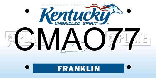 CMAO77 Kentucky License Plate