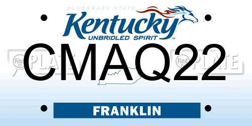 CMAQ22 Kentucky License Plate