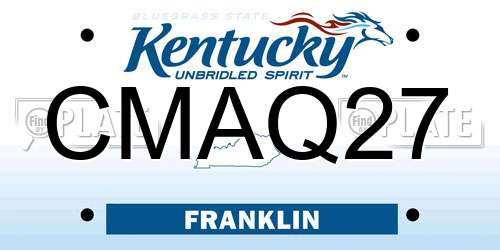 CMAQ27 Kentucky License Plate
