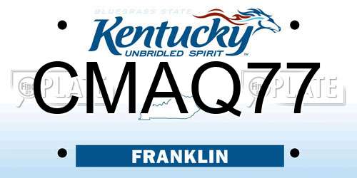 CMAQ77 Kentucky License Plate
