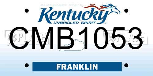 CMB1053 Kentucky License Plate