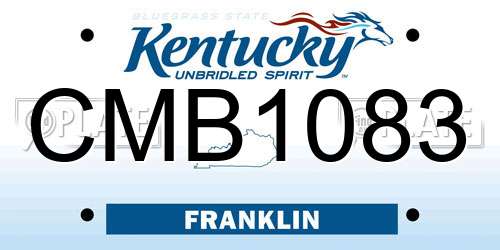 CMB1083 Kentucky License Plate