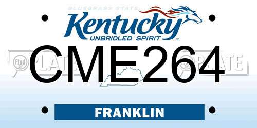 CME264 Kentucky License Plate