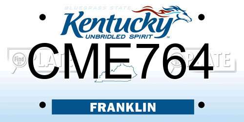 CME764 Kentucky License Plate