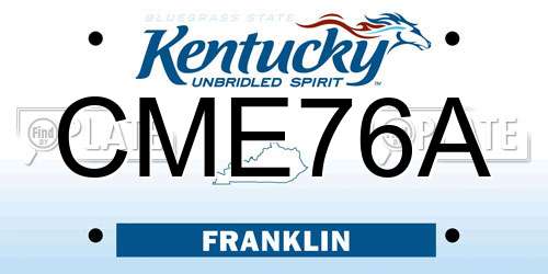 CME76A Kentucky License Plate