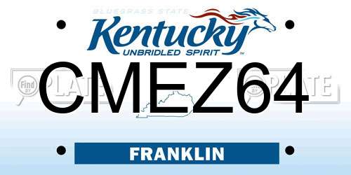CMEZ64 Kentucky License Plate