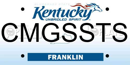 CMGSSTS Kentucky License Plate