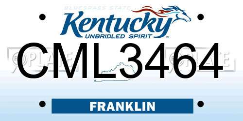 CML3464 Kentucky License Plate
