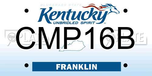 CMP16B Kentucky License Plate