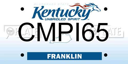 CMPI65 Kentucky License Plate