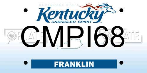 CMPI68 Kentucky License Plate