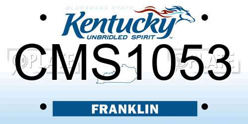 CMS1053 Kentucky License Plate