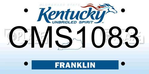 CMS1083 Kentucky License Plate