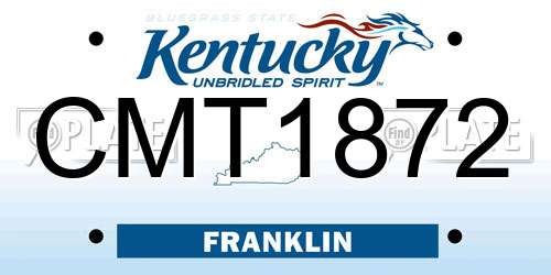 CMT1872 Kentucky License Plate