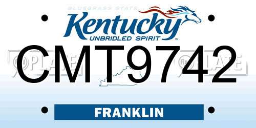 CMT9742 Kentucky License Plate