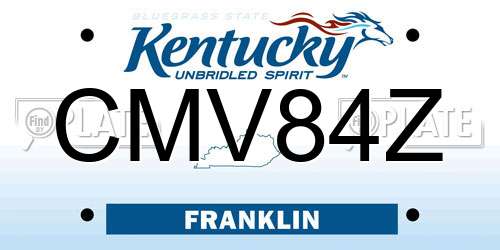 CMV84Z Kentucky License Plate