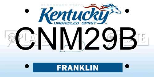 CNM29B Kentucky License Plate