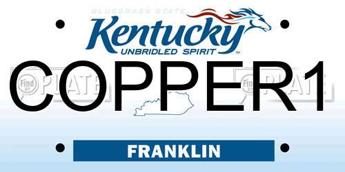 COPPER1 Kentucky License Plate