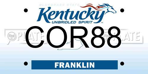 COR88 Kentucky License Plate