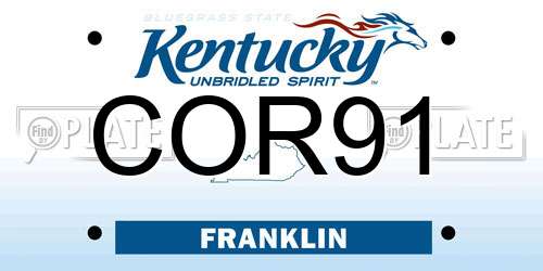 COR91 Kentucky License Plate