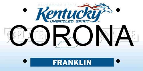 CORONA Kentucky License Plate