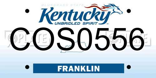 COS0556 Kentucky License Plate