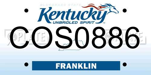 COS0886 Kentucky License Plate