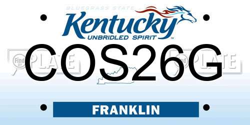 COS26G Kentucky License Plate