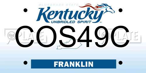 COS49C Kentucky License Plate