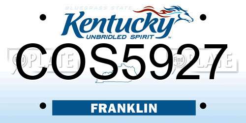 COS5927 Kentucky License Plate