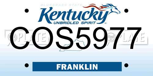 COS5977 Kentucky License Plate