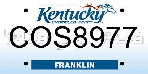 COS8977 Kentucky License Plate