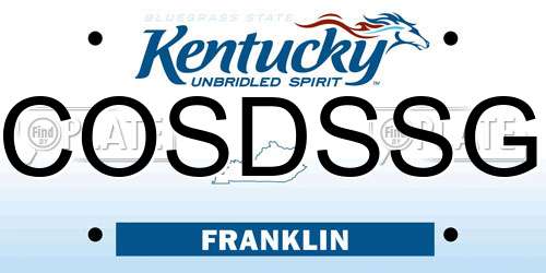 COSDSSG Kentucky License Plate
