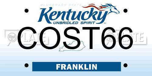 COST66 Kentucky License Plate