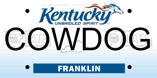 COWDOG Kentucky License Plate
