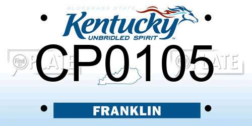 CP0105 Kentucky License Plate