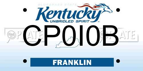 CP0I0B Kentucky License Plate