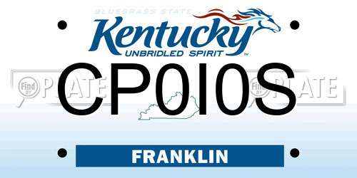 CP0I0S Kentucky License Plate