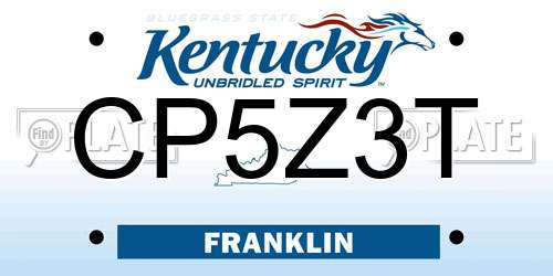 CP5Z3T Kentucky License Plate