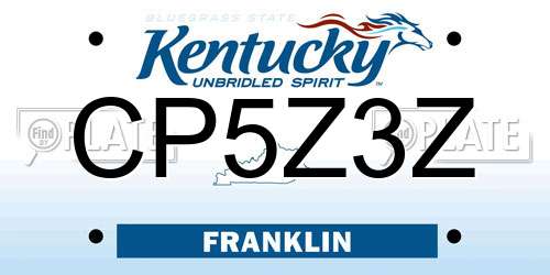 CP5Z3Z Kentucky License Plate