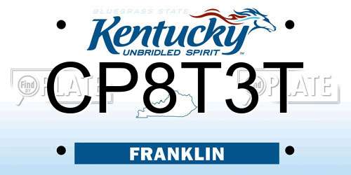 CP8T3T Kentucky License Plate