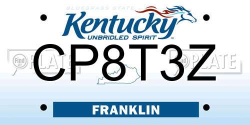 CP8T3Z Kentucky License Plate